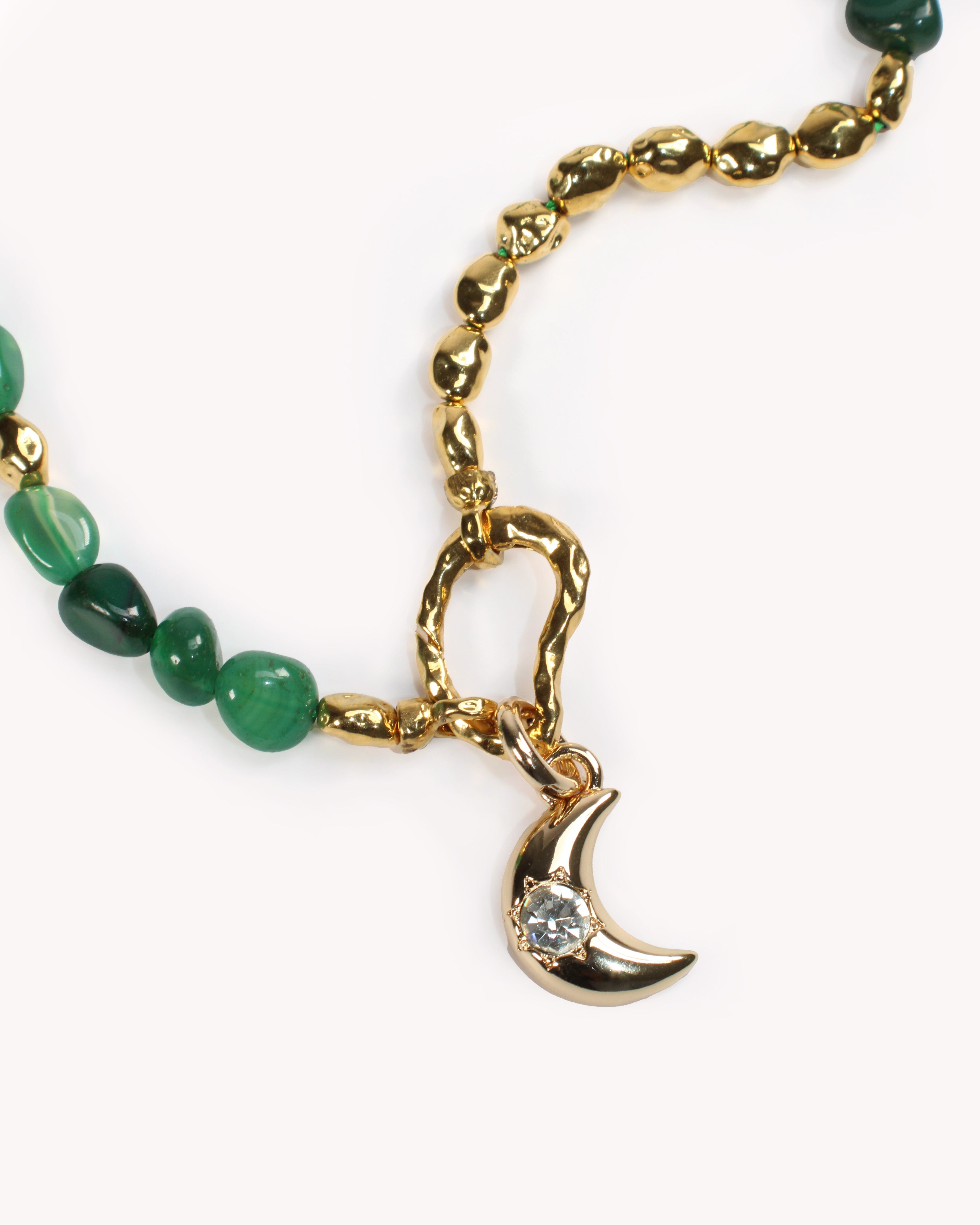 Charm Luna – Pingente Lua com Cristal Banhado a Ouro 18k