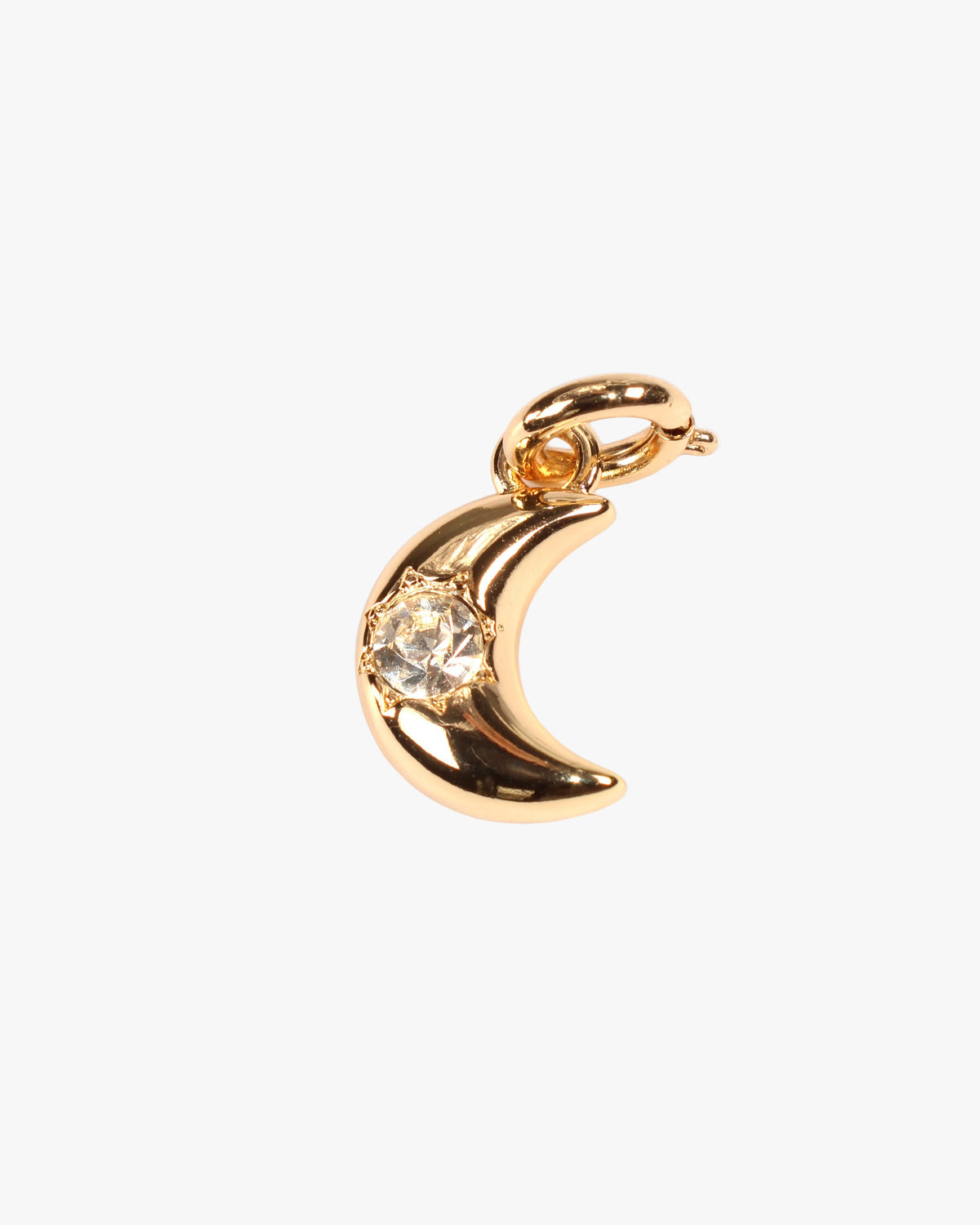 Charm Luna – Pingente Lua com Cristal Banhado a Ouro 18k