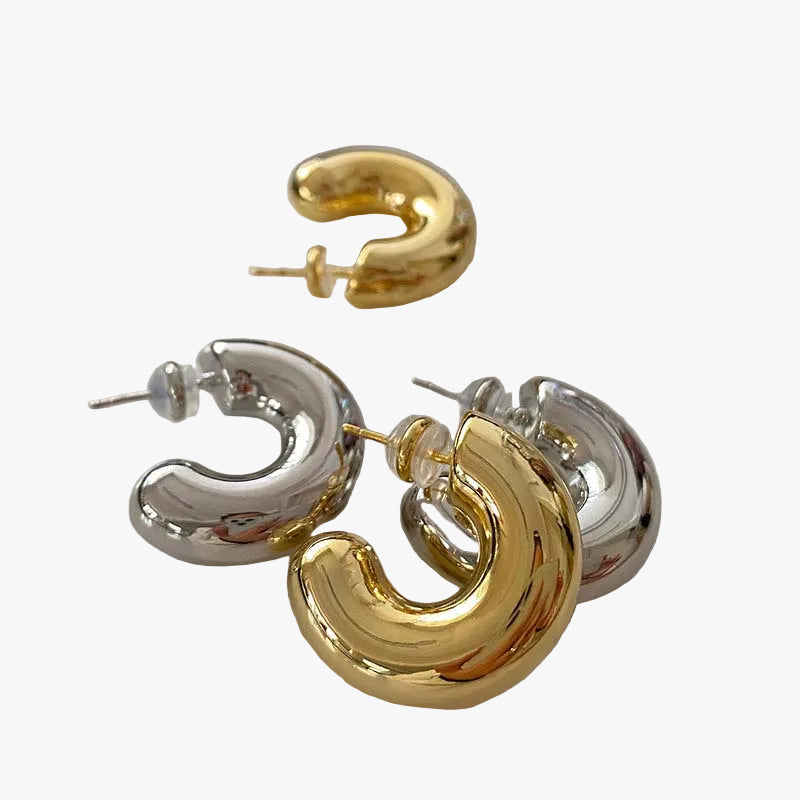 Roma – Argolas C‑Shape Chunky Minimalistas