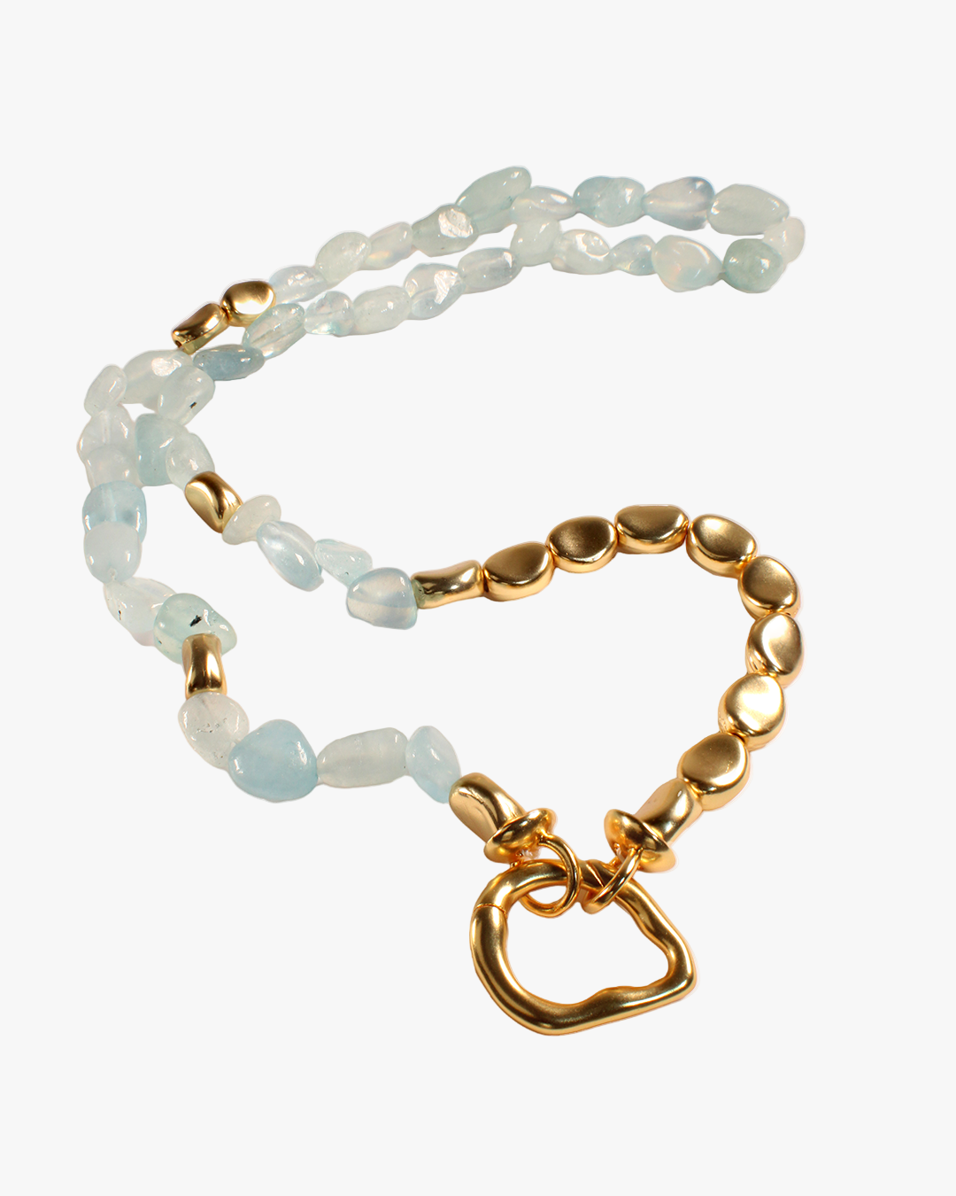 Liora – Colar de Pedras Naturais com Fecho Orgânico Banhado a Ouro 18k